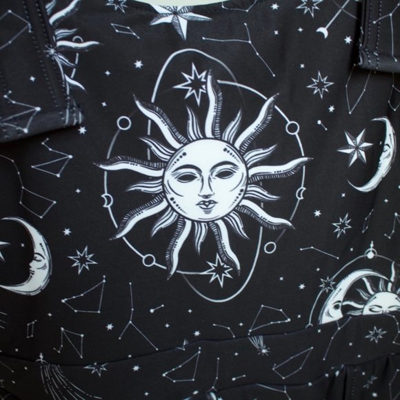 Blackmilk Moon and Sun Black Short Overalls Large - Picture 5 of 7